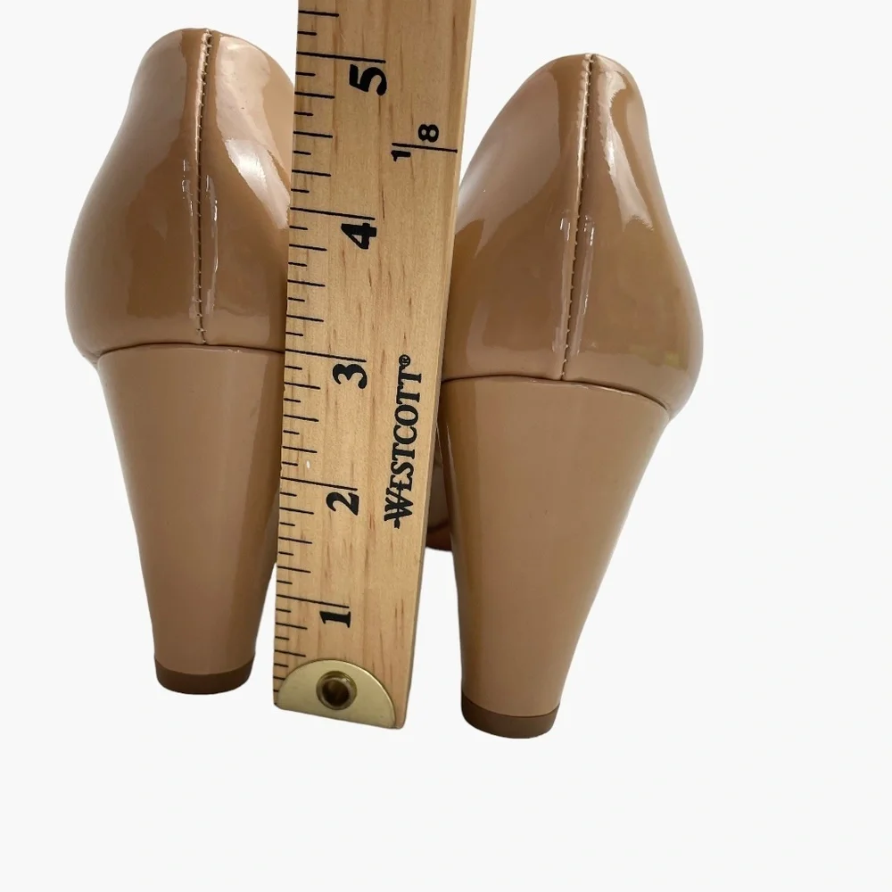 Attilio Giusti Leombruni AGL Mocha Patent Leather‎ Cone Heels